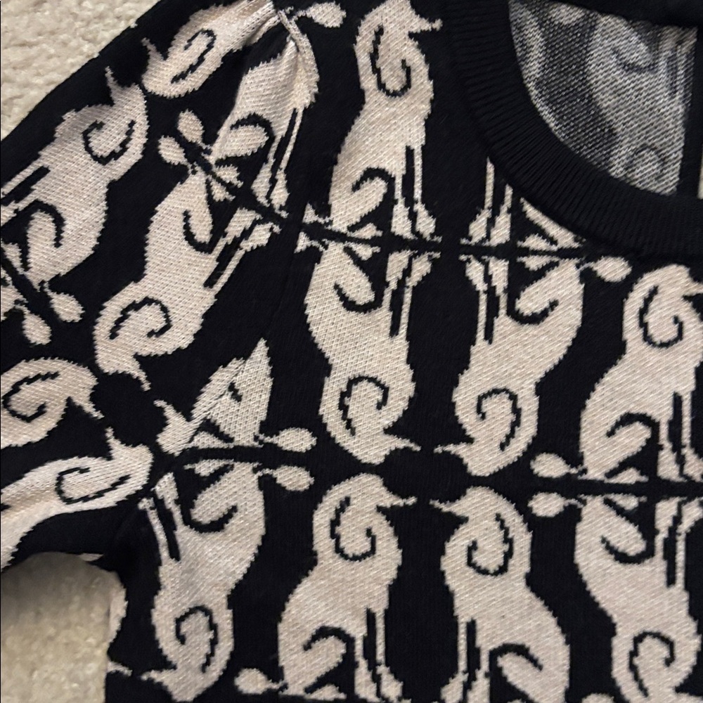 Anthropologie Maeve Black and Cream Knit Top - Picture 2 of 6